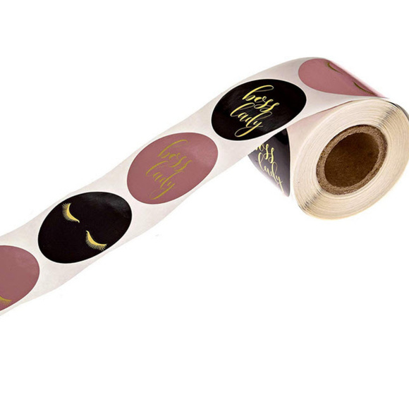 500 gold foil boss lady wafer stickers seals - Picture 2 of 6